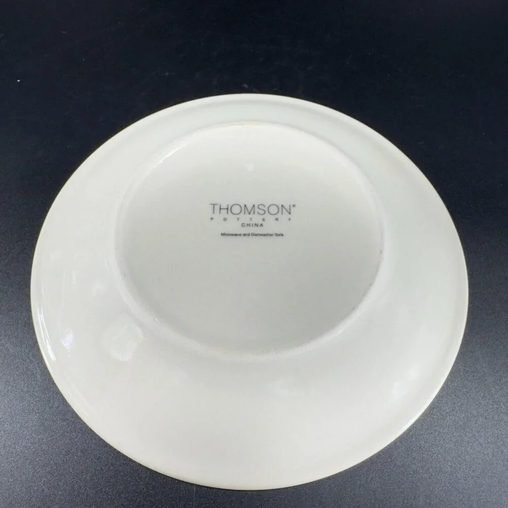Thomson Pottery Birdhouse Plate Dish Birds Red Hearts Bluejay Set 4 Ceramic‎ 6in